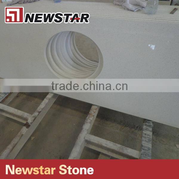 cheap kitchen and bathroom white quartz countertop