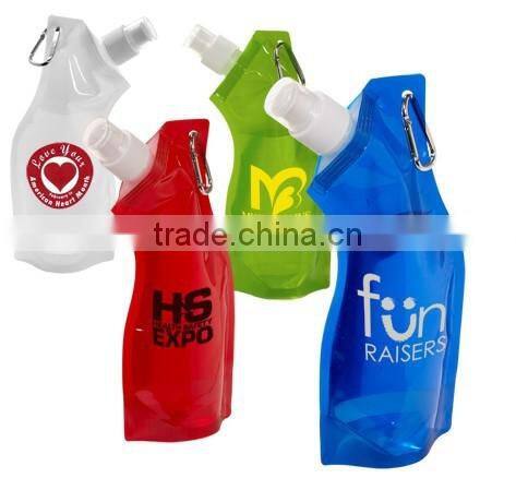 Wholsale plastic water bottle,folding plastic drinking water bottle,folded bottle