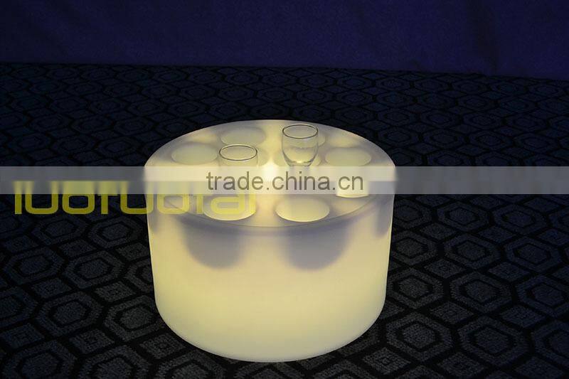 Eco-friendly polyethylene LED wine cup tray ,LED serving tray LED wine glass tray LTT-WB08A