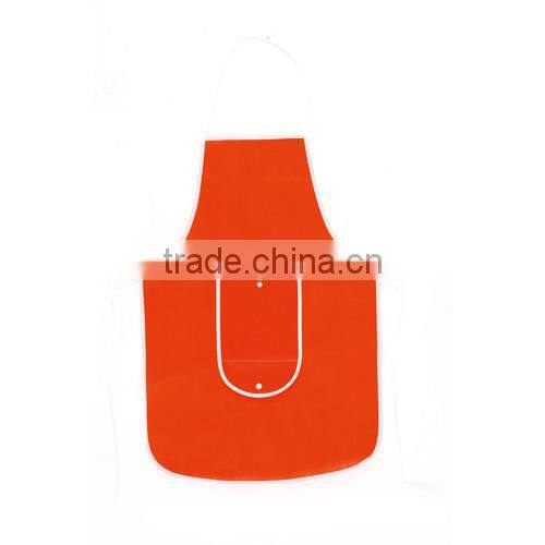 non-woven kitchen apron with magic foldable front pocket as promotion