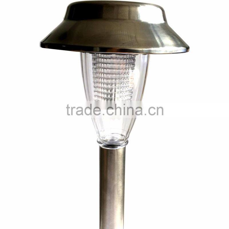 3pk Stainless Steel Solar Path Light Outdoor LED Landscape Lawn Garden Lamp -140 mm