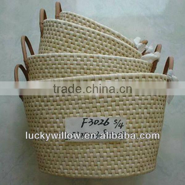 Corn husk storage basket with handles for hotel wholesale