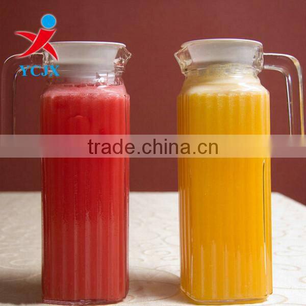 1000ml Transparent Glass Stripe Beverage Jug