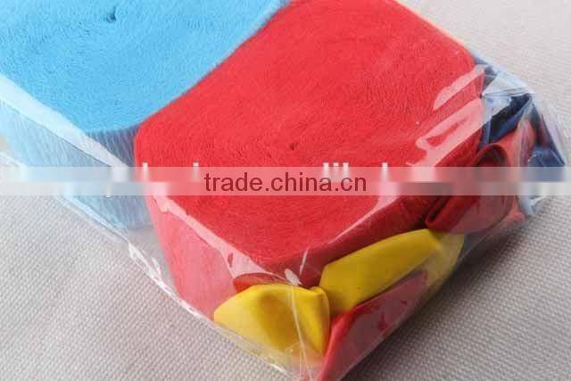 3pc colorful balloons party items/crepe paper