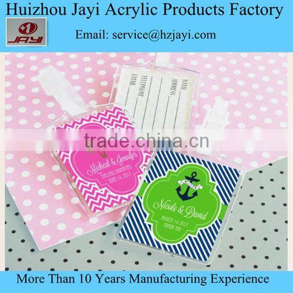 Wholesale clear Acrylic plastic blank travel luggage tag