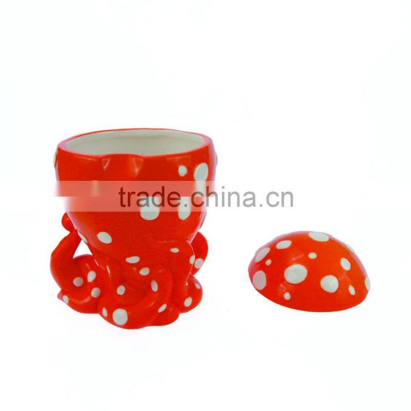 Ocean series ceramic octopus cookie jar with lid,multicolor