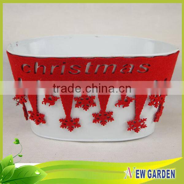 Exquisite unique flannelette and metal balcony flower pot