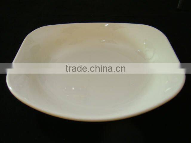 hotel white square melamine deep plate set