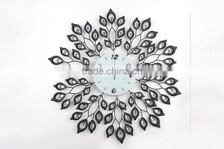 Vintage crystal metal wall digital clock