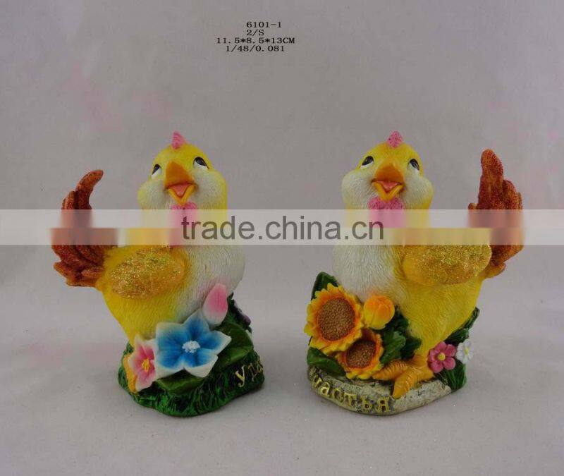 2017 new year souvenir animal statue resin chicken for home decoration