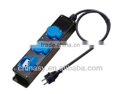 CE 3 way french electrical extension socket IP44