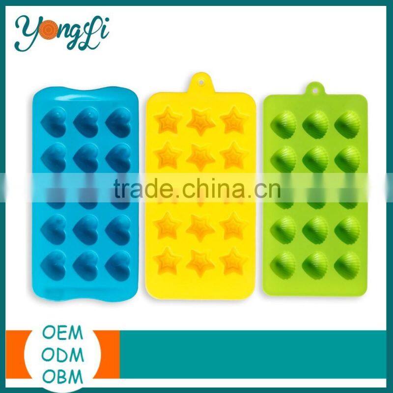 Use for Making Homemade Candy Molds & Ice Cube Trays - Hearts, Stars & Shells Silicone Chocolate Mold