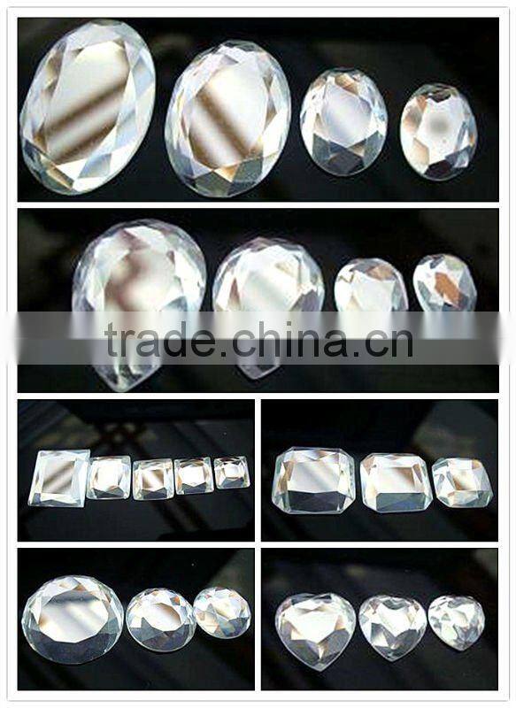 crystal round flat back button