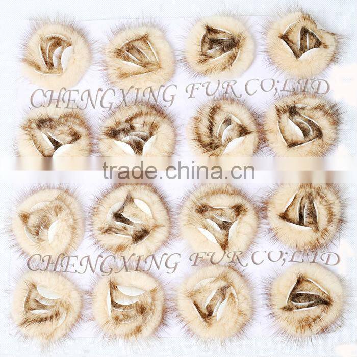 CX-A-25D Chengxing Wholesale Genuine Mink Flower Fur Brooch