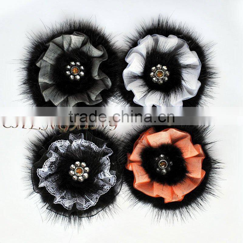 CX-A-42 Real Mink Fur Flower Coat Fashion Brooch Pin