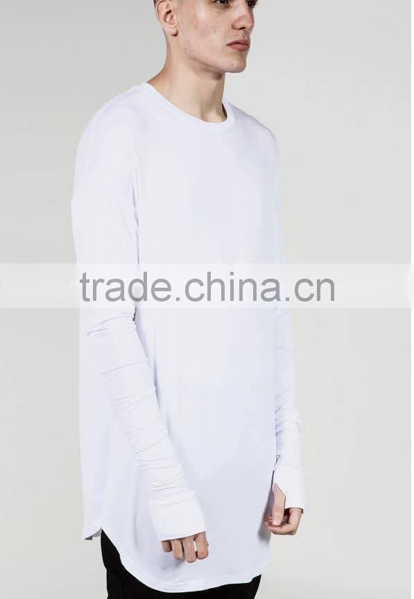 2016 summer Long sleeve t shirt Extended t shirt Sport Hip hop Oversized t shirt Streetwear Loose tee shirt