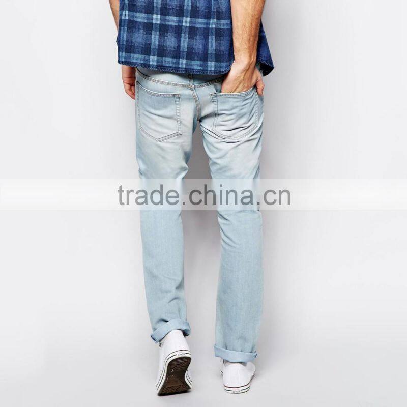 great quality blank ice blue jeans wholesale from HOYUGO