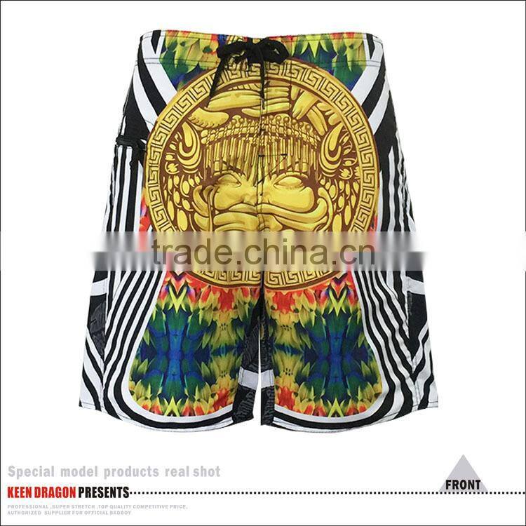 100% polyester beach shorts large size screen printing mens swimwear