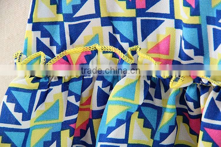 2017 Newest Style Cheap Short Sleeve Cute Blue Baby Girls Suits summer girls dress 2 piece t-shirt and pants 2-7 years old