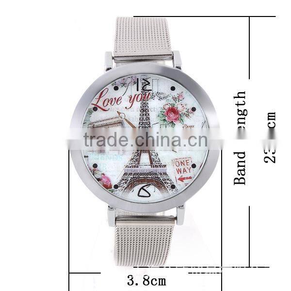 2015 hottest 100%Brand New romantic Eiffel Tower lover watch fancy women watch