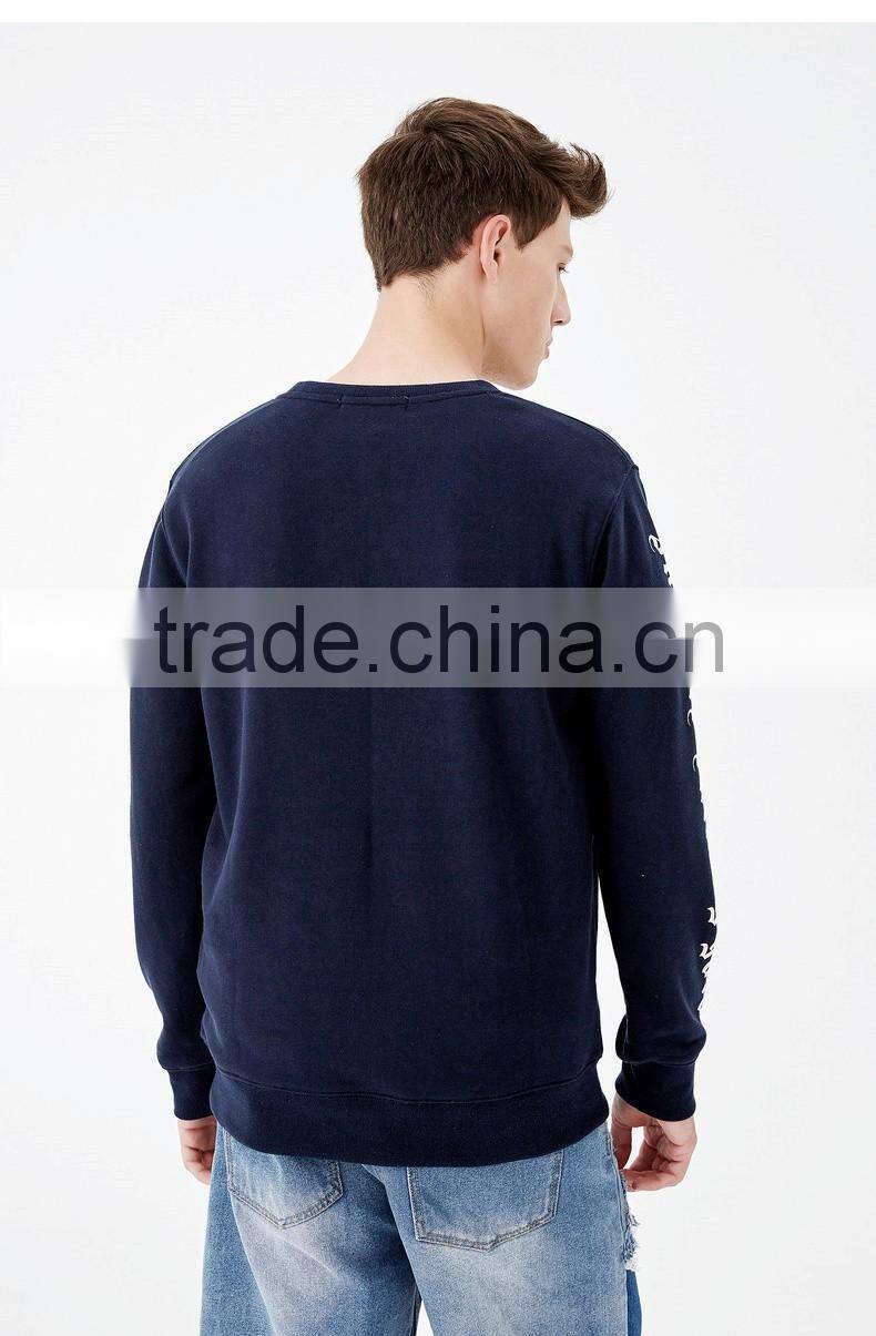 2017 custom wholesale clothing mens printed crewneck mens sweat shirt french terry sweatshirt