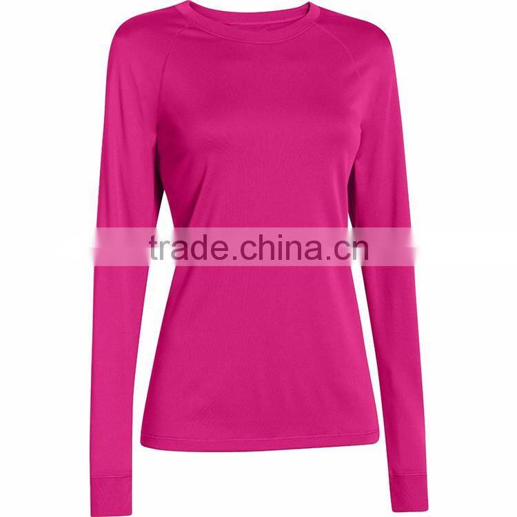 Custom logo cotton women long sleeve t shirt price premium womens blank t shirts wholesale
