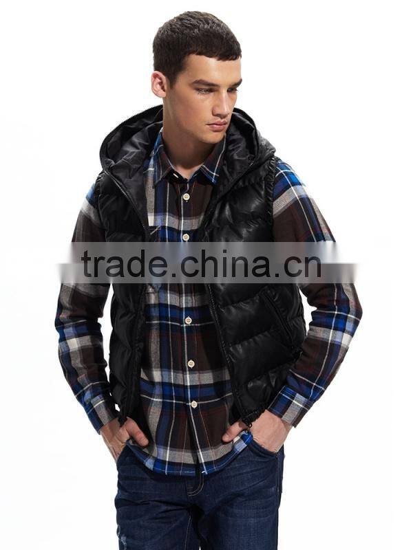 2015 High Quality Black Men's Vest With Hood