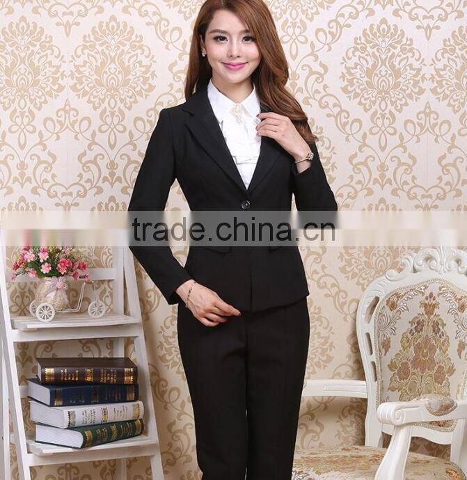 custom office ladies two pieces set business women trousers formal suits wholesale