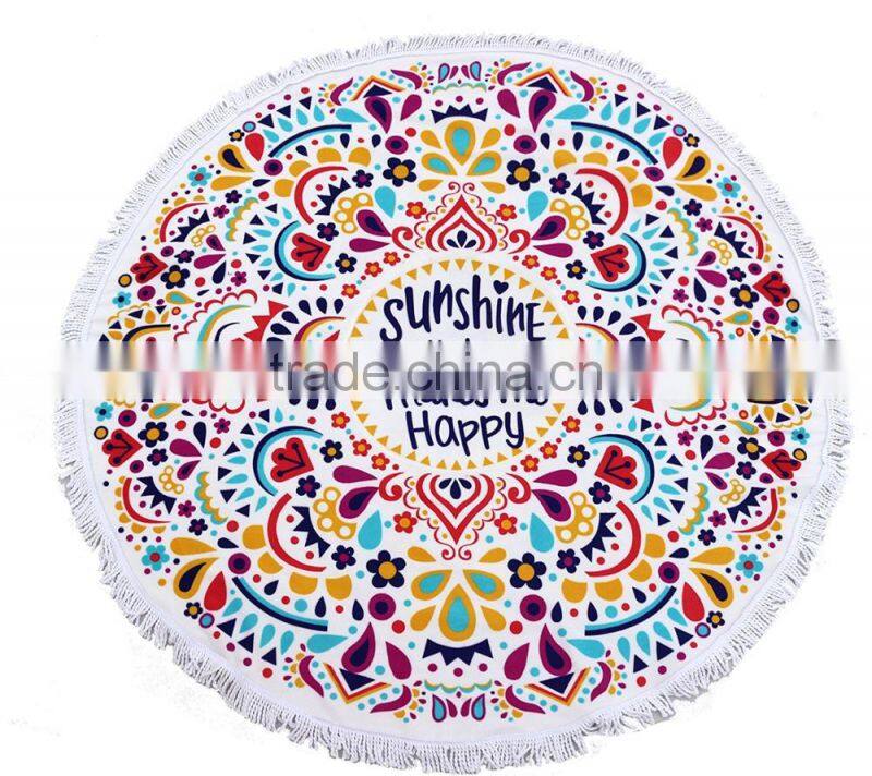 Soft Super Water Absorbent Multi-Purpose Beach Picnic Blanket Mat bohemian round beach mat