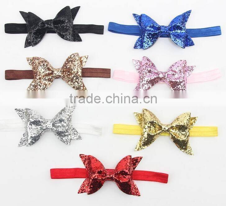 7 colors choice baby headband, shinning bow baby headband, shinning headband for kids