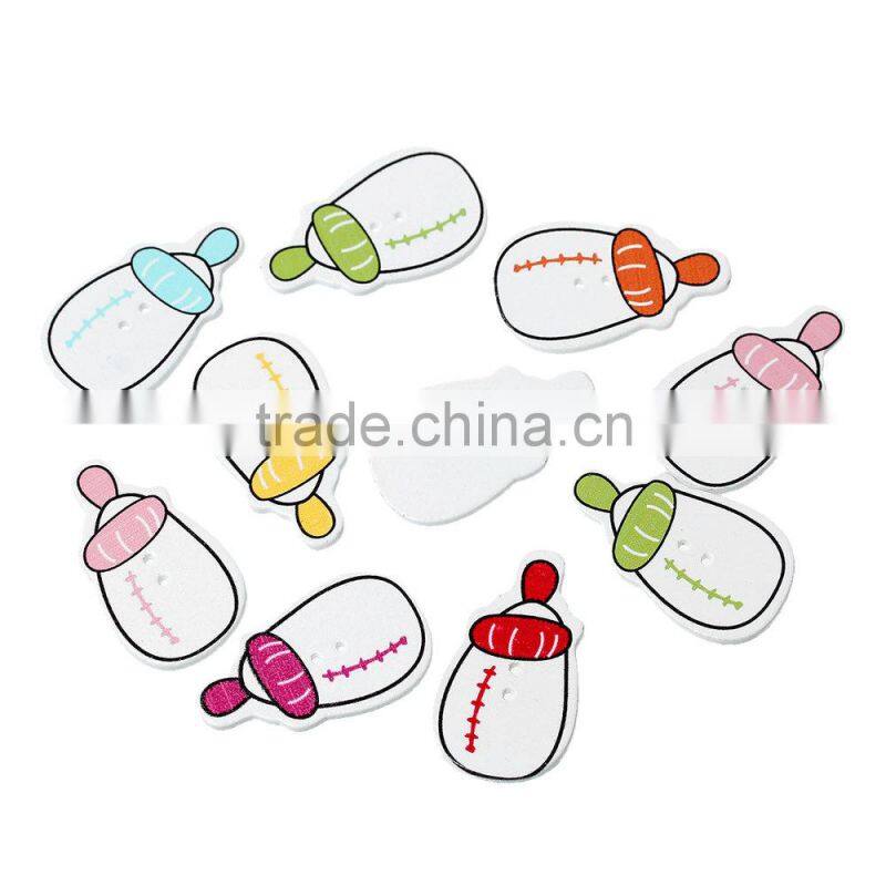 Feeding Milk Bottle Mixed Two Holes Baby Shower Decoration Wood Sewing Scrapbooking Button