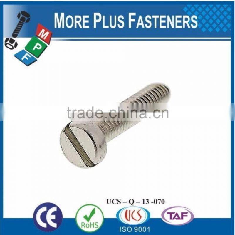 Made in Taiwan Micro Slotted Nickel Plated Brass Stainless Steel Head Slotted Machine Screw