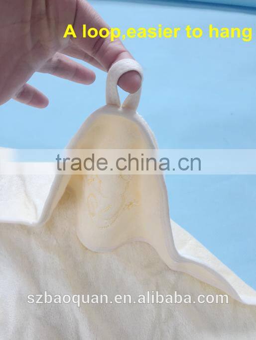 OEKO manufacturer custom packaging and private label 100% organic bamboo hooded baby towel without dyeing