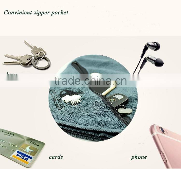 Bamboo sports towel with zipper