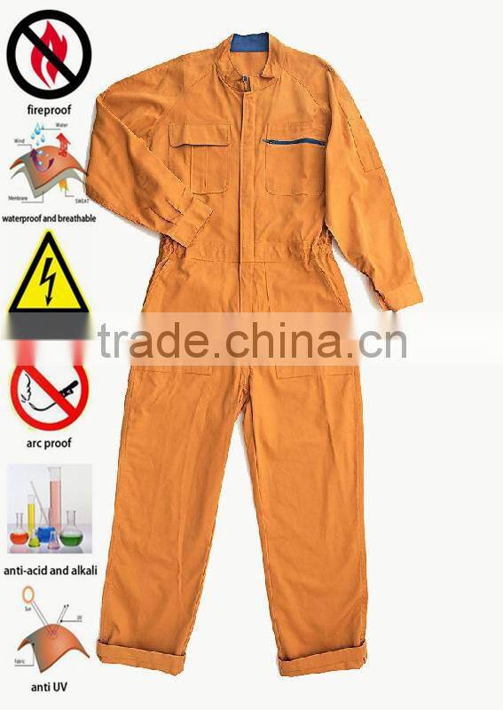 100 Cotton European Orange Work Coveralls