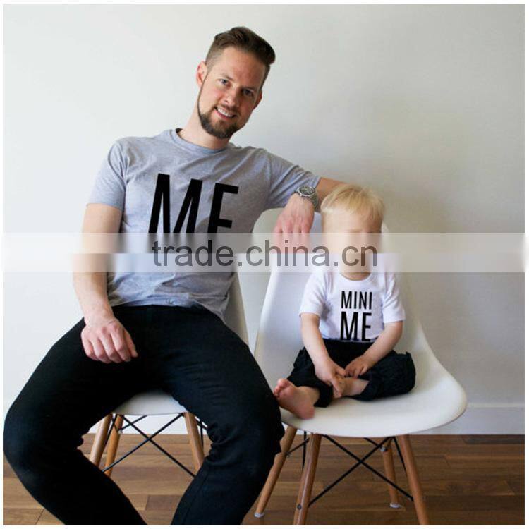 2017 Summer Printing Short Sleeve Baby T-shirt Father and Son Casual Family Clothes