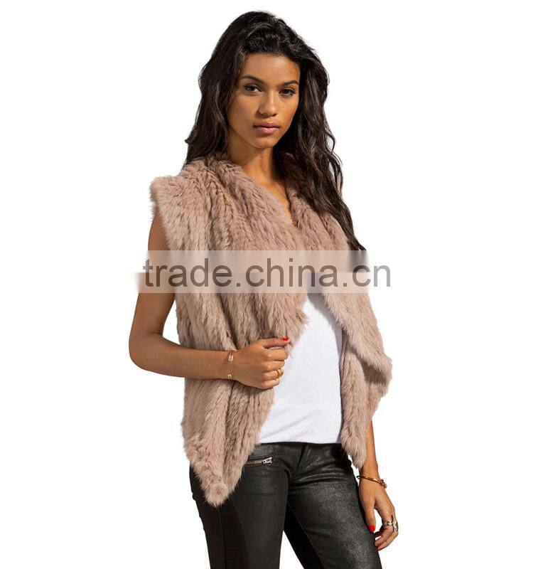 SJ313-01 Dropping Shipping Knitting Rabbit Fur Waistcoat/Jackets/Coats