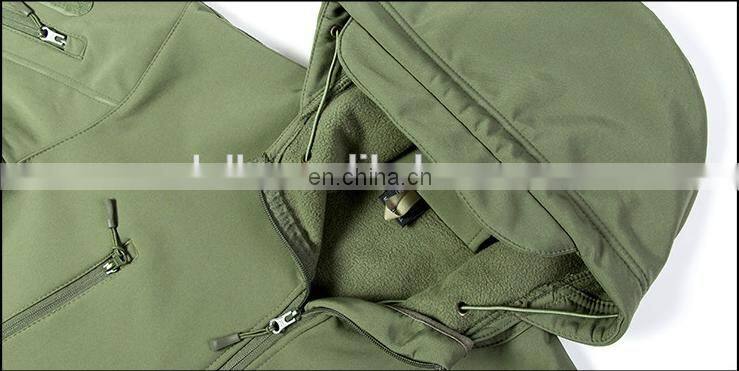 Custom design military hooded softshell jacket for men