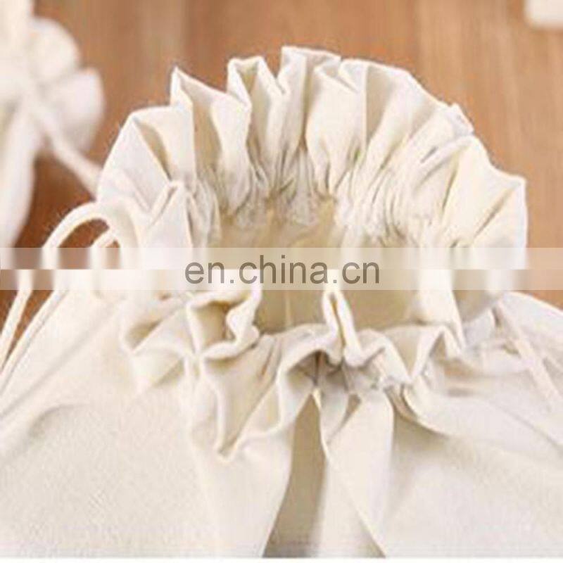 Customer White Printed Wholesale Drawstring Canvas Shoe Bag