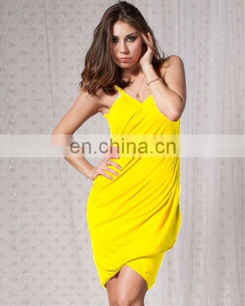 Polyester red backless sarong pareo beachwear