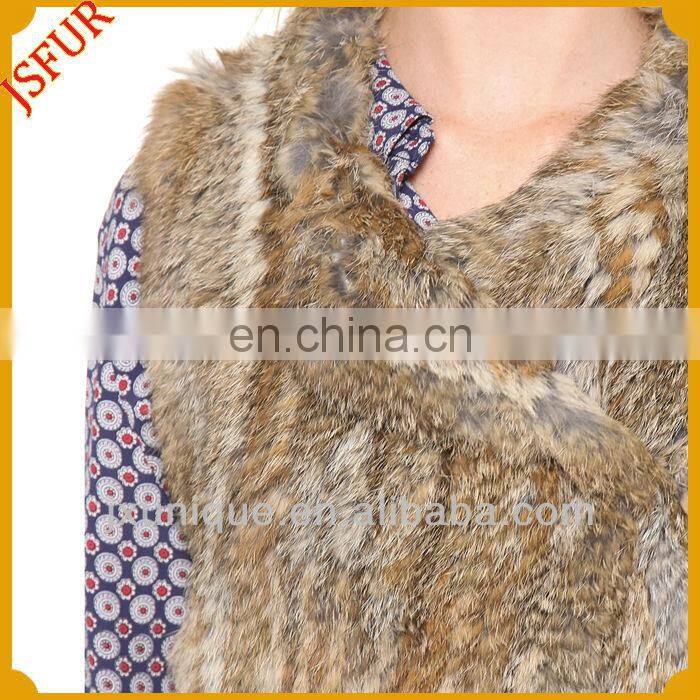 Brand sale nice rabbit fur knitted fur waistcoat