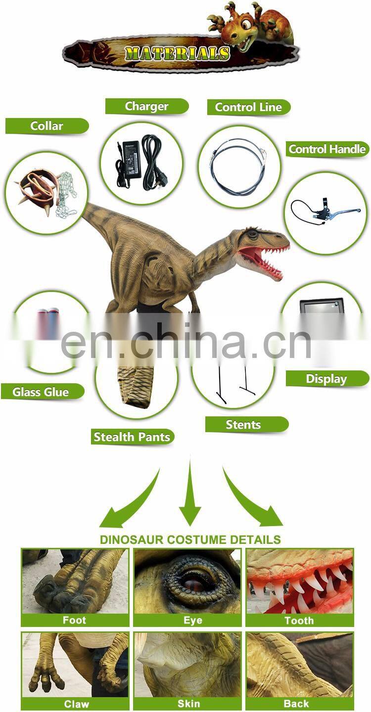 KAWAH Playground Equipment Robotic Realistic Riding a Dinosaur Costume