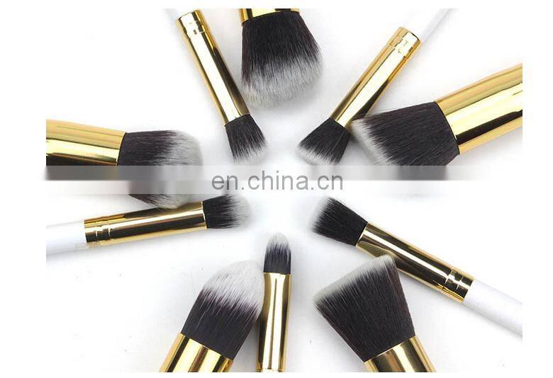 Hot selling wholesale 10 makeup brush set ten make-up brush kit colour makeup tools 5 big m 5 small brush