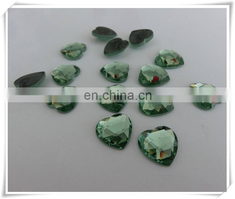 Factory Direct Sale Heart Faceted Flat Back glass gemstone