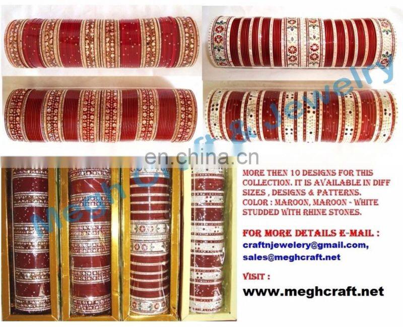 Indian wedding wear metal bangles - Bollywood style metal kangan - Traditional metal bangle churi