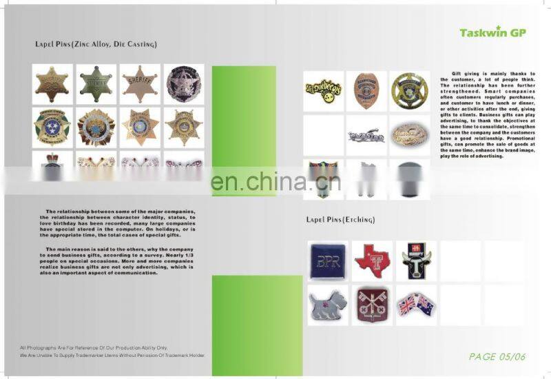 Without any color sample metal silve pins custom lapel pin