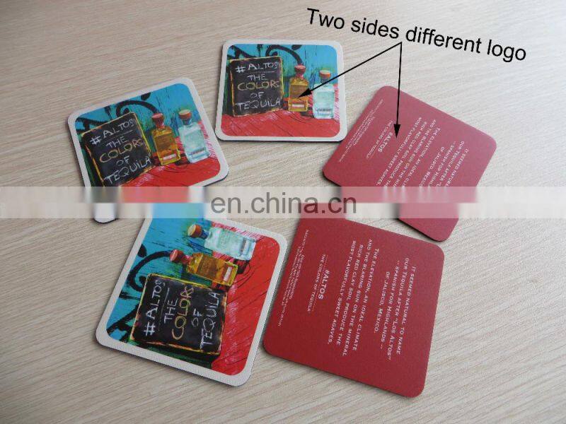 Customized printed cardboard paper cork drink coaster for promotions