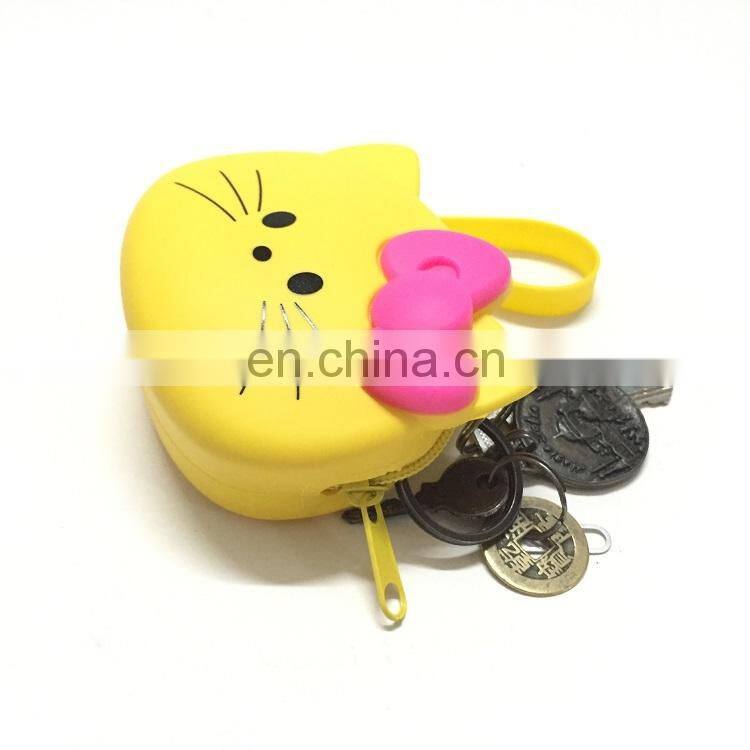 Cute Kitty Shape Coin Pouch Silicone Material Cheap Change Purse Wallet Women's Wristlet Coin Purse Wholesale