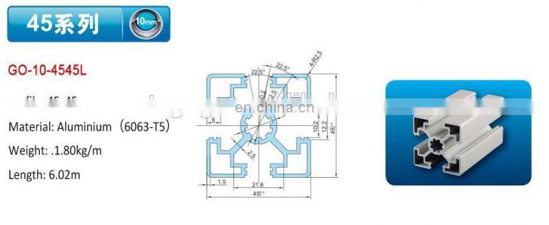 45x45 aluminium profiles for partition