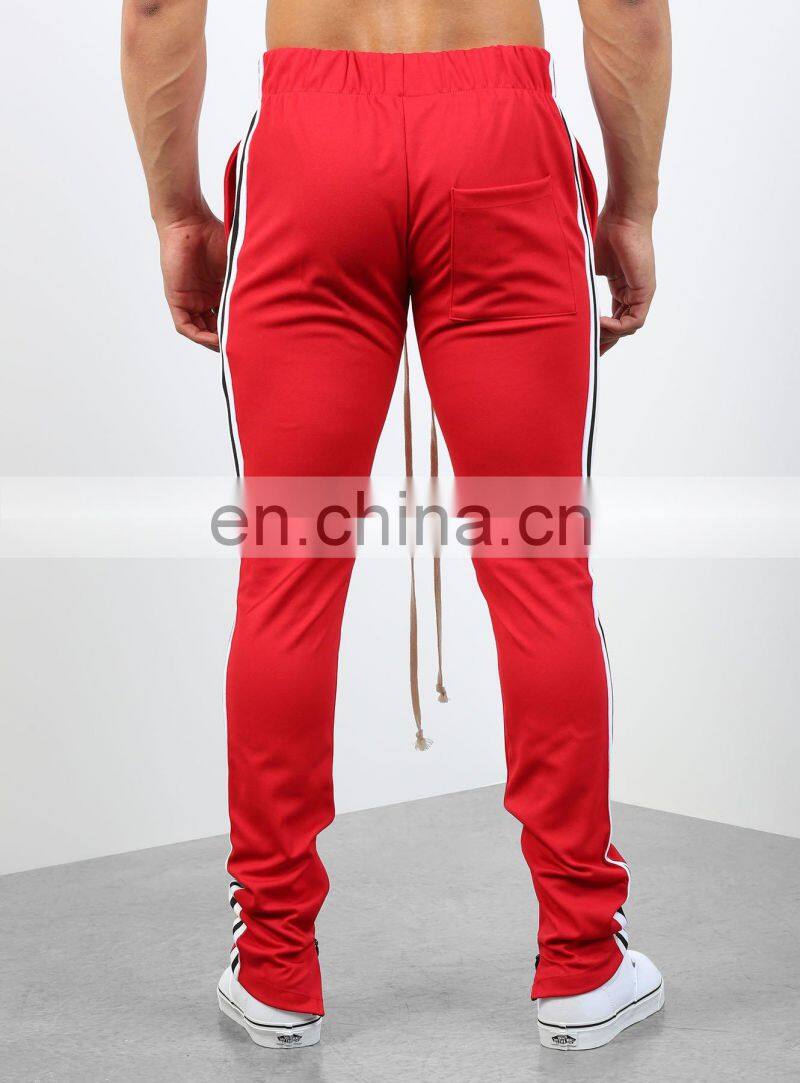 DiZNEW OEM USA brand 94% Polyester 6% Elastane track pants with stripe